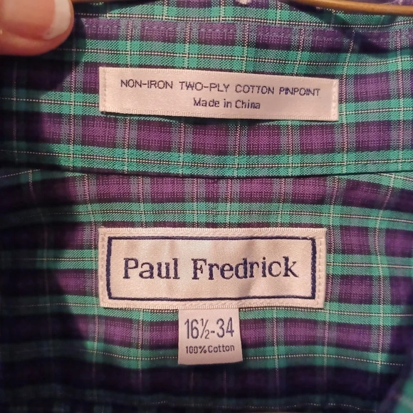 Paul Fredrick shirt mens size 16.5  34 sleeve - Picture 3 of 3